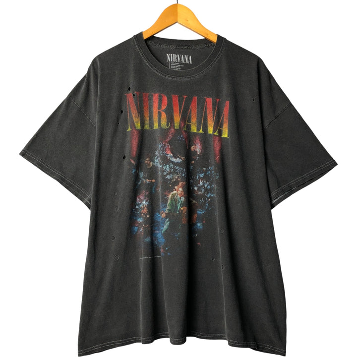 NIRVANA Nirvana Band T-shirt, Band T, Men's XL size cotton Charcoal Vintage Second Hand