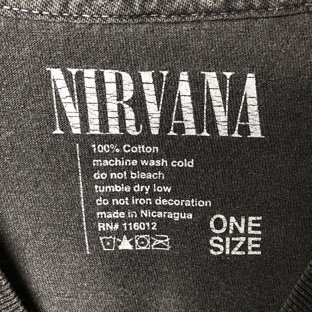 NIRVANA Nirvana Band T-shirt, Band T, Men's XL size cotton Charcoal Vintage Second Hand