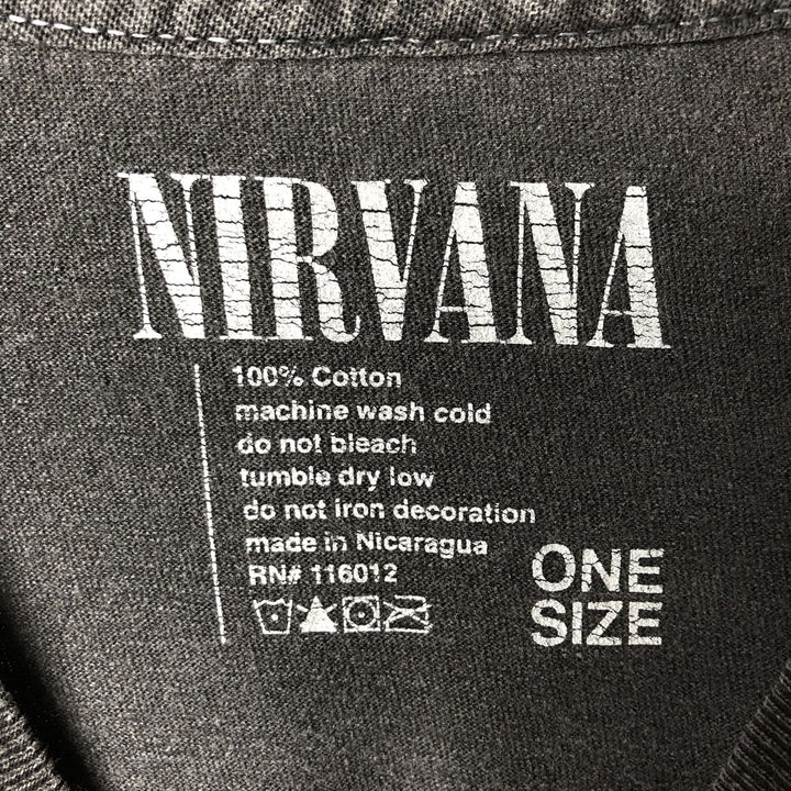 NIRVANA Nirvana Band T-shirt, Band T, Men's XL size cotton Charcoal Vintage Second Hand