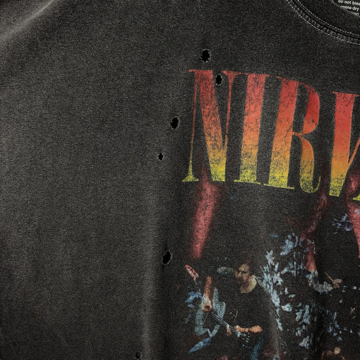NIRVANA Nirvana Band T-shirt, Band T, Men's XL size cotton Charcoal Vintage Second Hand