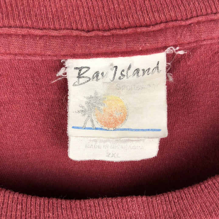 BAY ISLAND RAGE AGAINST THE MACHINE Skull Pattern Band T-Shirt, Men's XXL cotton red type Vintage Second Hand