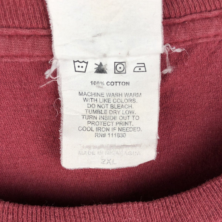 BAY ISLAND RAGE AGAINST THE MACHINE Skull Pattern Band T-Shirt, Men's XXL cotton red type Vintage Second Hand