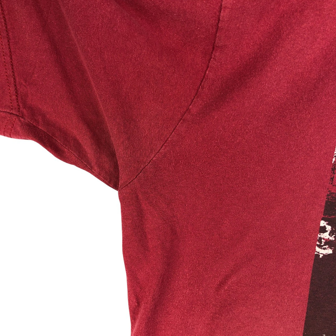 BAY ISLAND RAGE AGAINST THE MACHINE Skull Pattern Band T-Shirt, Men's XXL cotton red type Vintage Second Hand