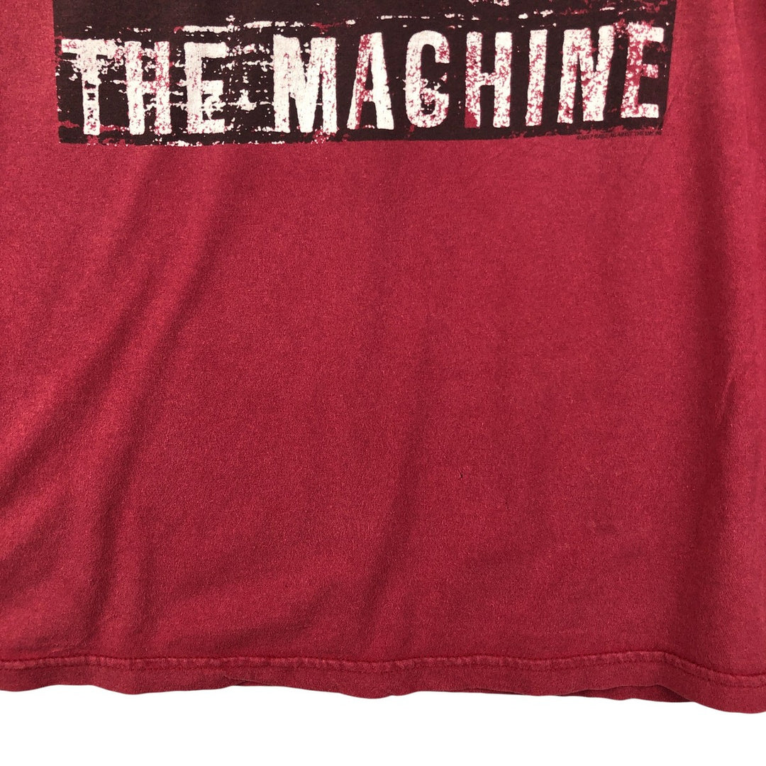 BAY ISLAND RAGE AGAINST THE MACHINE Skull Pattern Band T-Shirt, Men's XXL cotton red type Vintage Second Hand