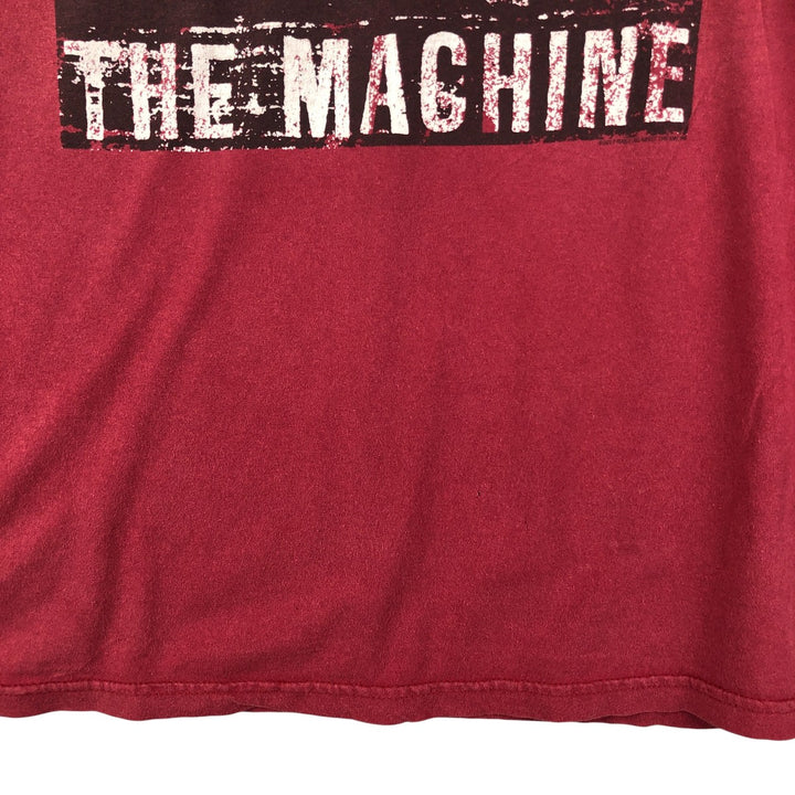 BAY ISLAND RAGE AGAINST THE MACHINE Skull Pattern Band T-Shirt, Men's XXL cotton red type Vintage Second Hand