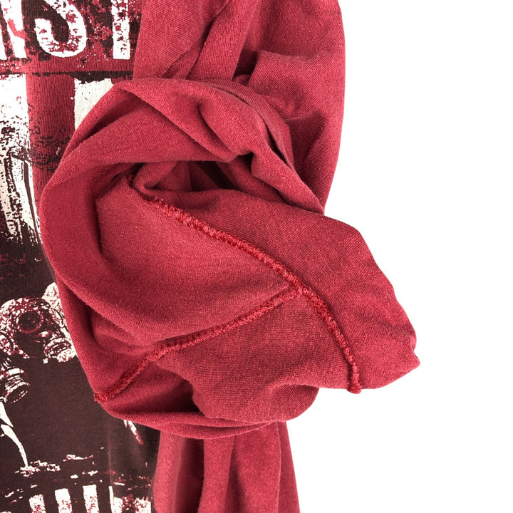 BAY ISLAND RAGE AGAINST THE MACHINE Skull Pattern Band T-Shirt, Men's XXL cotton red type Vintage Second Hand