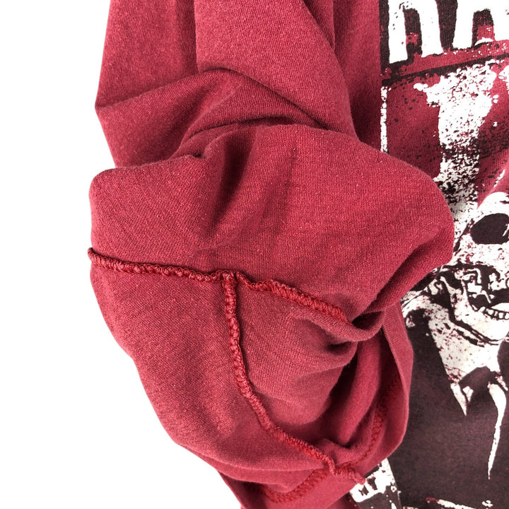 BAY ISLAND RAGE AGAINST THE MACHINE Skull Pattern Band T-Shirt, Men's XXL cotton red type Vintage Second Hand
