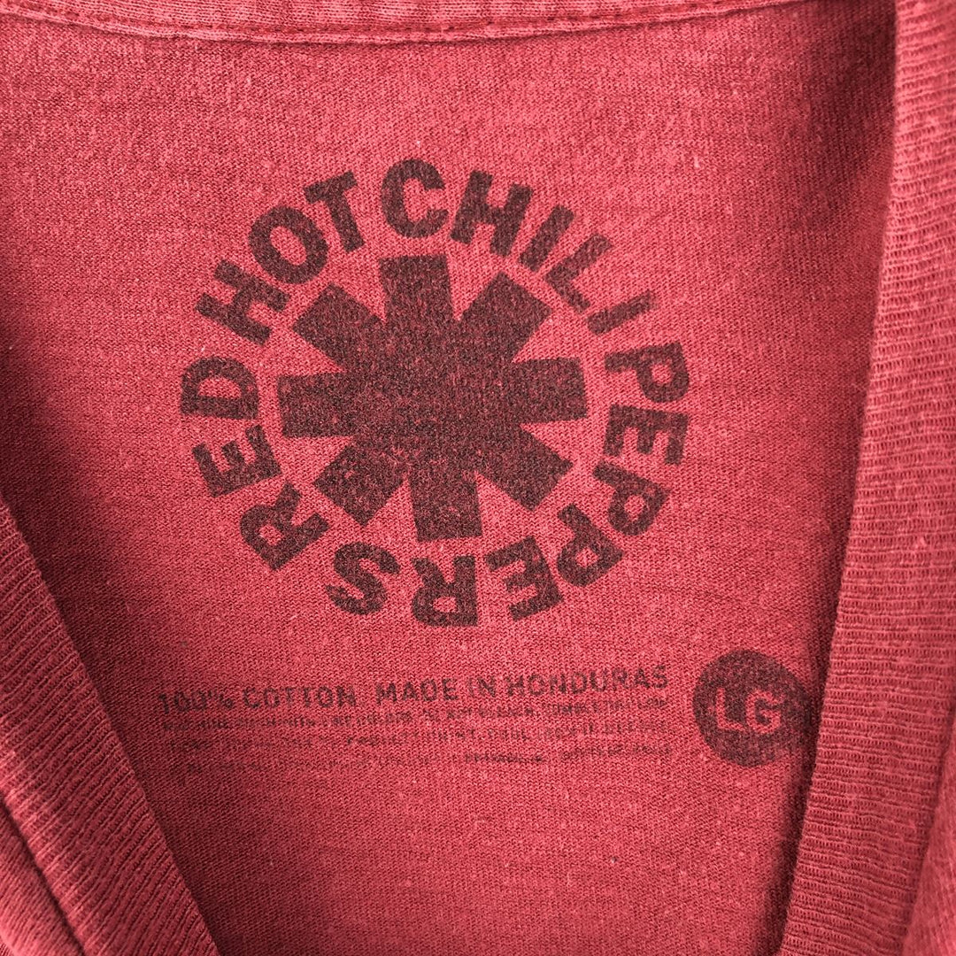 RED HOT CHILI PEPPERS Red Hot Chili Peppers Band T-shirt Band T Men's L size cotton red type Vintage Second Hand