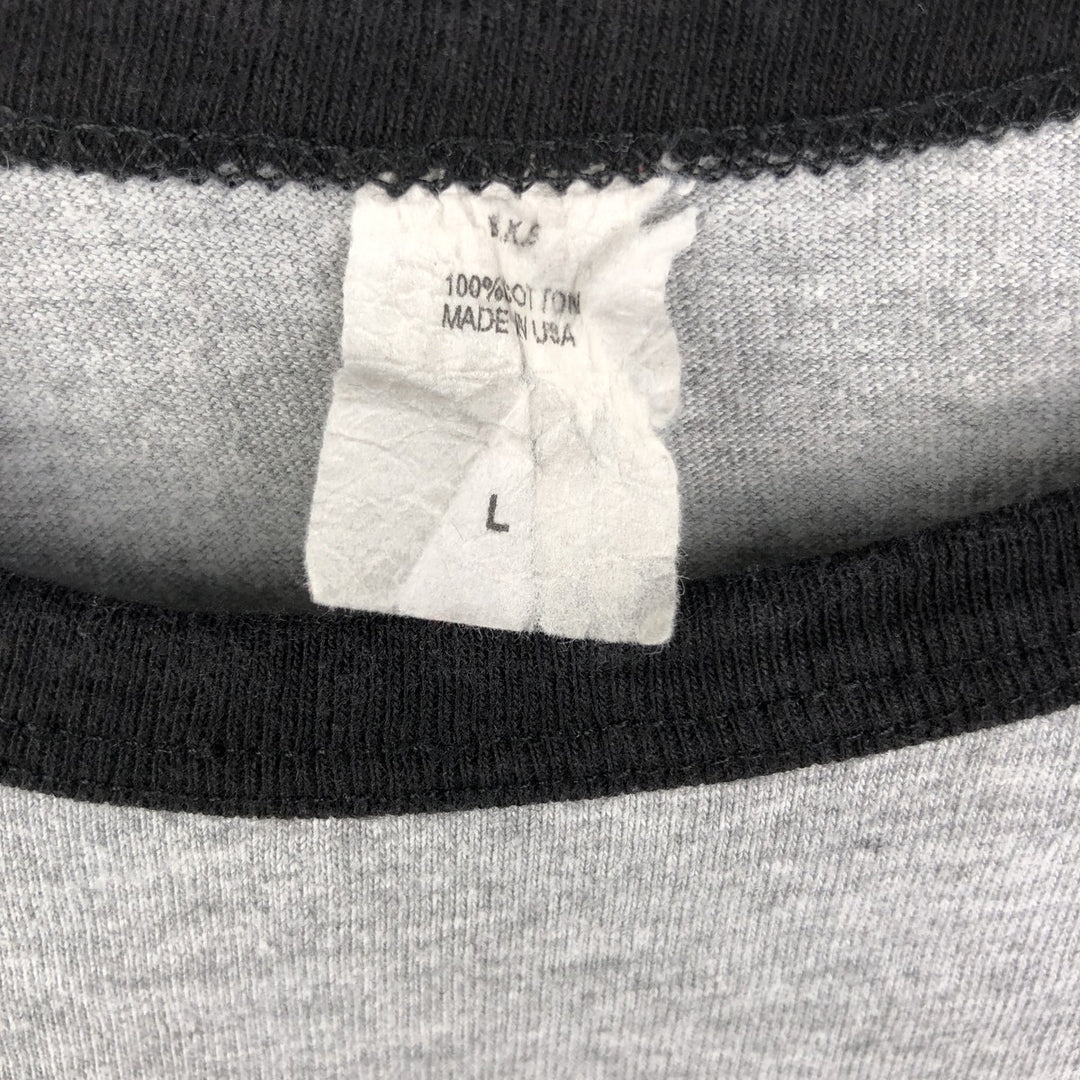 GUNS N' ROSES Skull Pattern Raglan Band T-Shirt, Made in USA, Men's Size L cotton gray type Vintage Second Hand