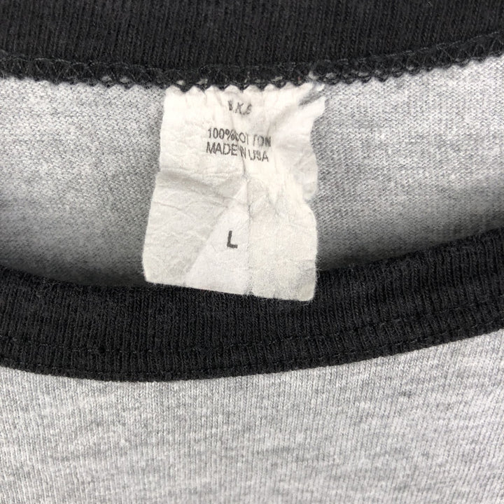 GUNS N' ROSES Skull Pattern Raglan Band T-Shirt, Made in USA, Men's Size L cotton gray type Vintage Second Hand