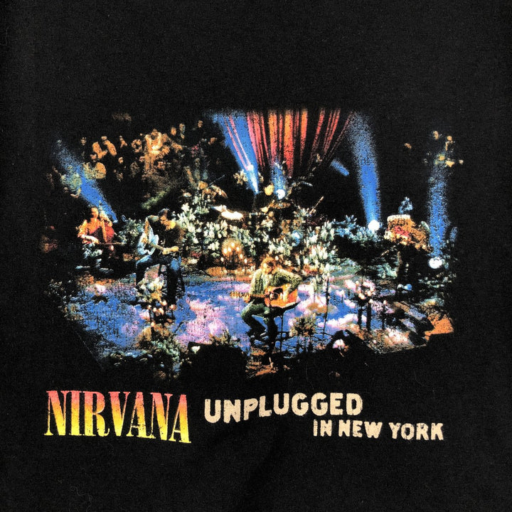 NIRVANA Band T-Shirt, Made in USA, Men's Size Medium cotton black type Vintage Second Hand