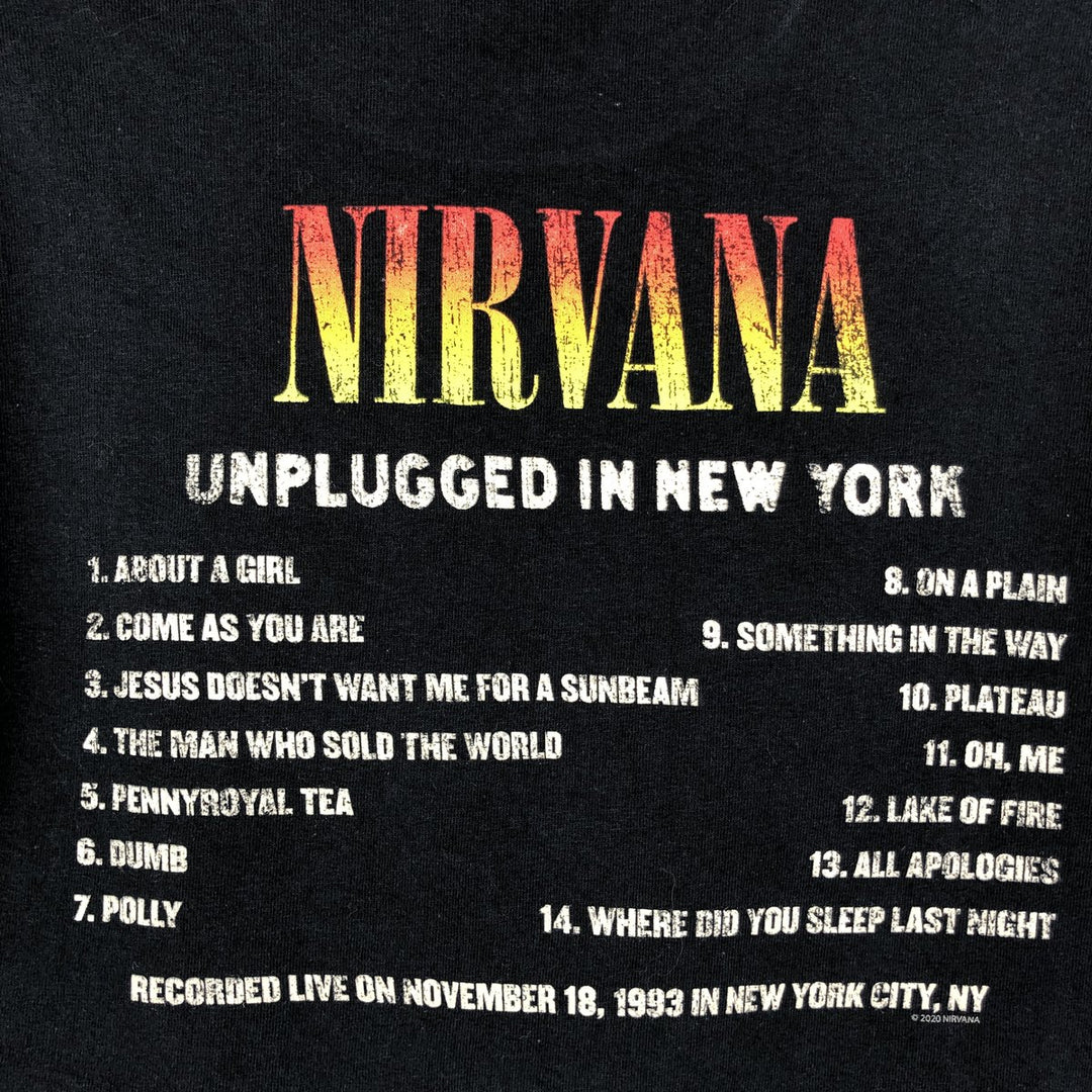 NIRVANA Band T-Shirt, Made in USA, Men's Size Medium cotton black type Vintage Second Hand