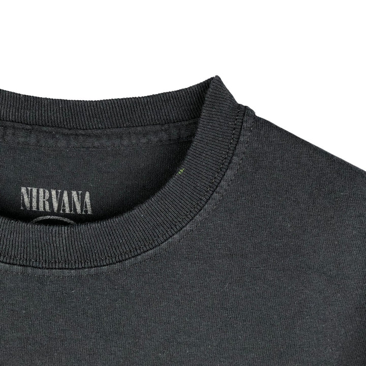 NIRVANA Band T-Shirt, Made in USA, Men's Size Medium cotton black type Vintage Second Hand