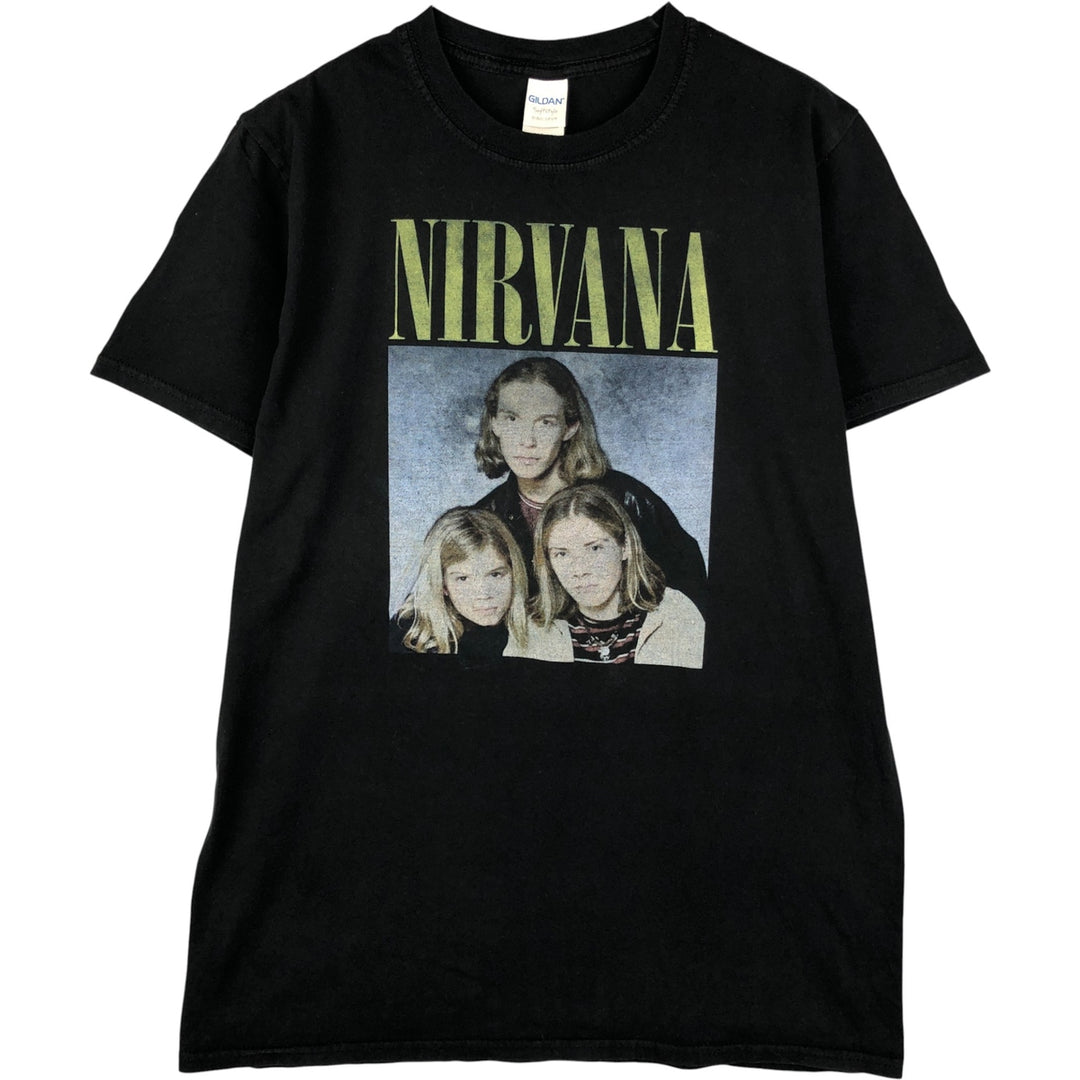 Gildan NIRVANA HANSON Band T-Shirt, Men's Size Medium cotton black type Vintage Second Hand
