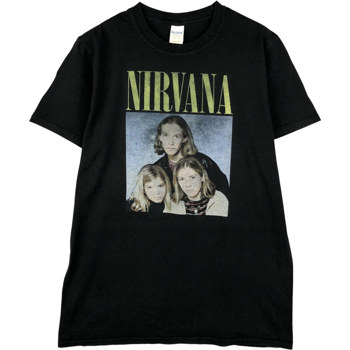 Gildan NIRVANA HANSON Band T-Shirt, Men's Size Medium cotton black type Vintage Second Hand