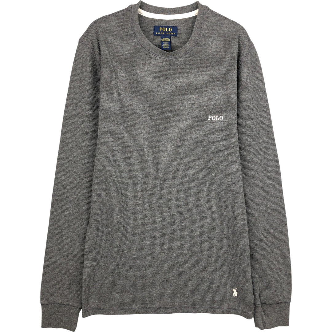 Ralph Lauren POLO RALPH LAUREN SLEEPWEAR Thermal Long T-Shirt, Waffle, Men's Size Small cotton gray type Vintage Second Hand