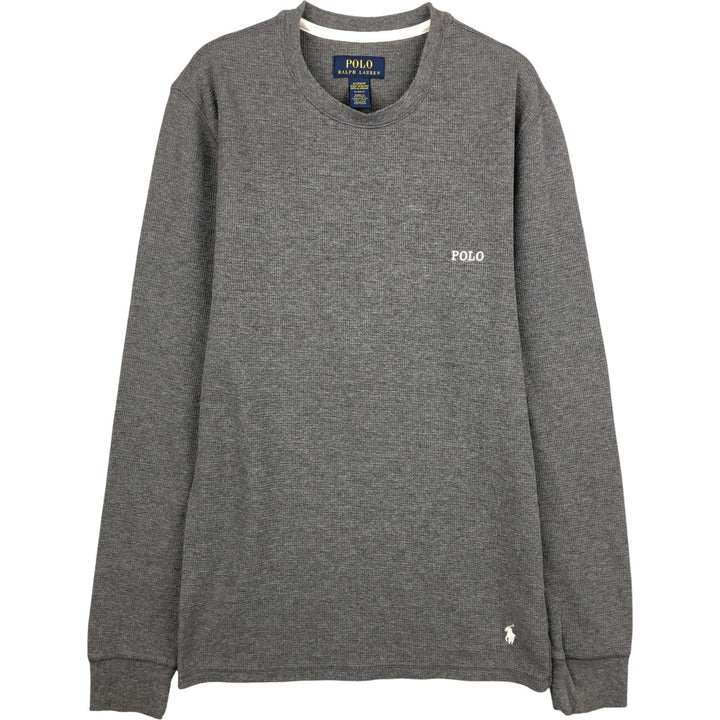 Ralph Lauren POLO RALPH LAUREN SLEEPWEAR Thermal Long T-Shirt, Waffle, Men's Size Small cotton gray type Vintage Second Hand
