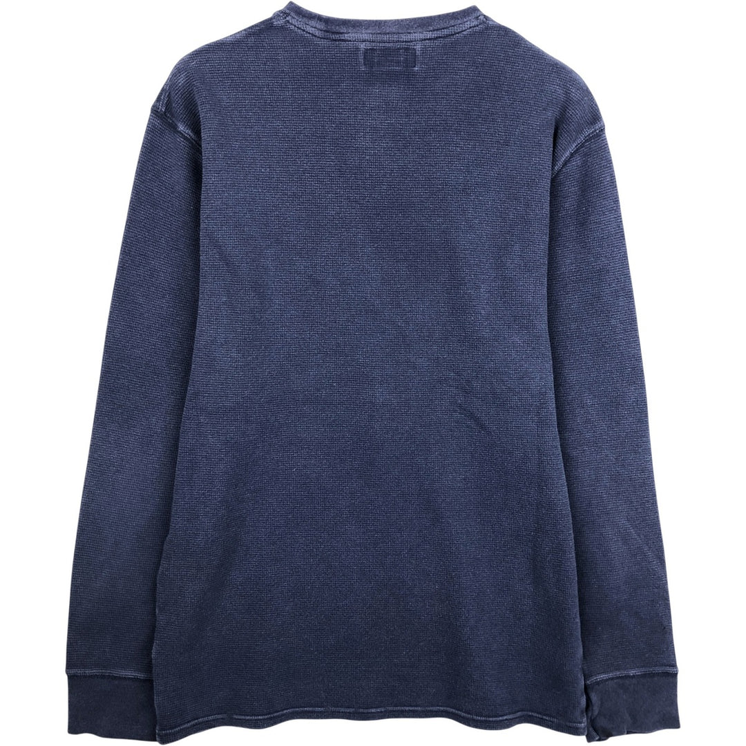 Ralph Lauren POLO RALPH LAUREN Thermal Ron T Waffle Men's L size cotton navy blue type Vintage Second Hand