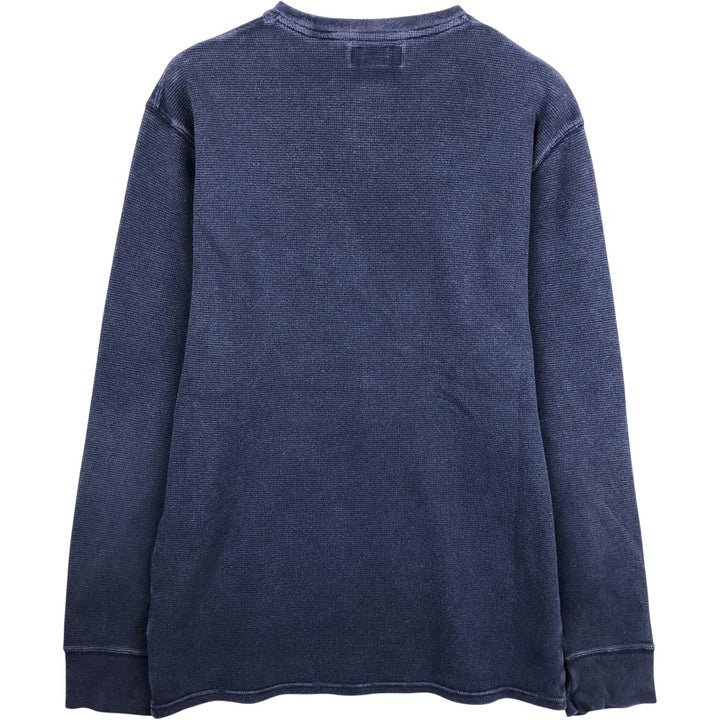 Ralph Lauren POLO RALPH LAUREN Thermal Ron T Waffle Men's L size cotton navy blue type Vintage Second Hand
