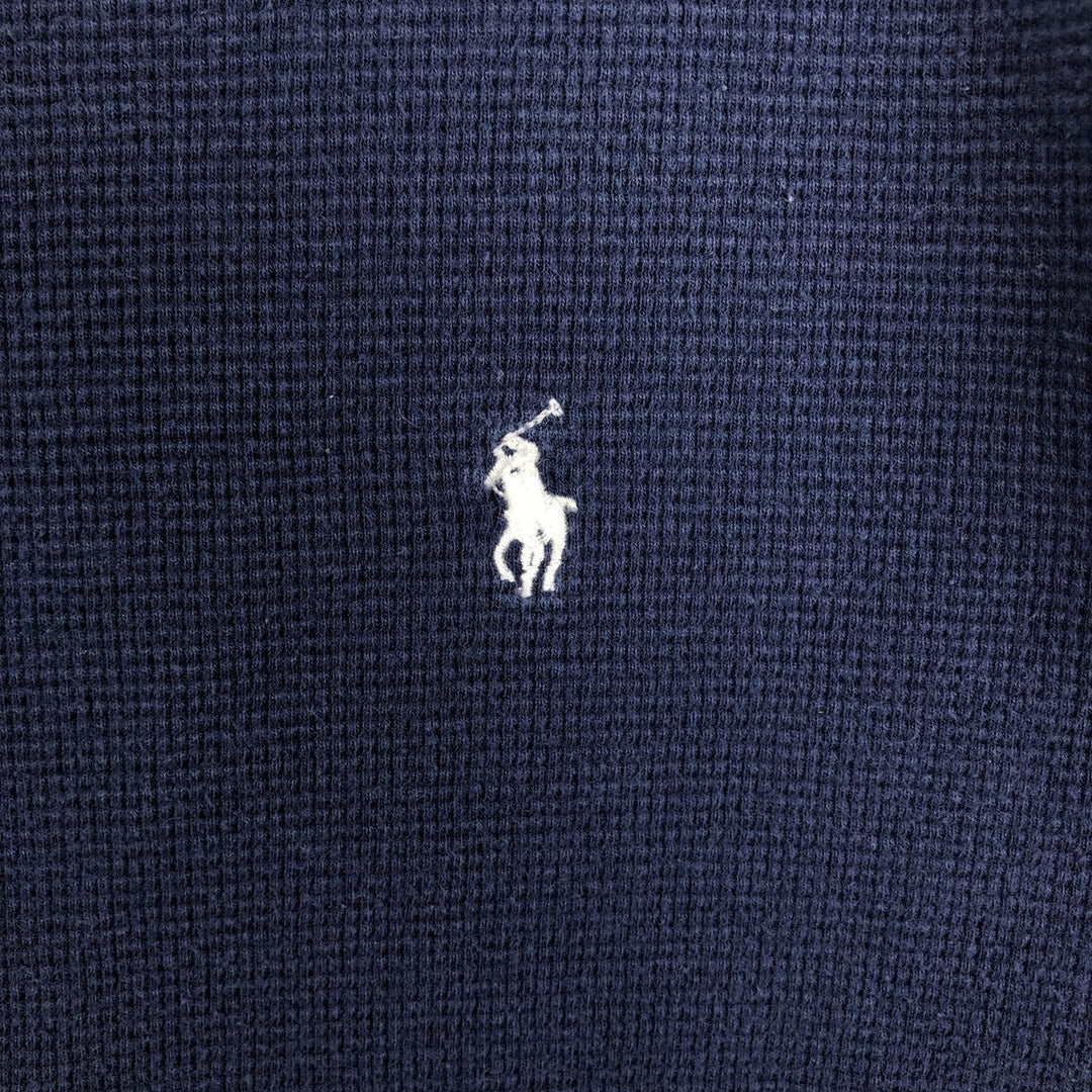 Ralph Lauren POLO RALPH LAUREN Thermal Ron T Waffle Men's L size cotton navy blue type Vintage Second Hand