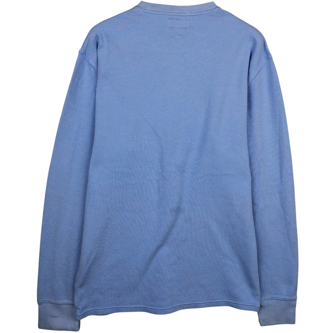 Ralph Lauren POLO RALPH LAUREN Thermal Ron T Waffle Men's L size cotton Blue type light blue Vintage Second Hand