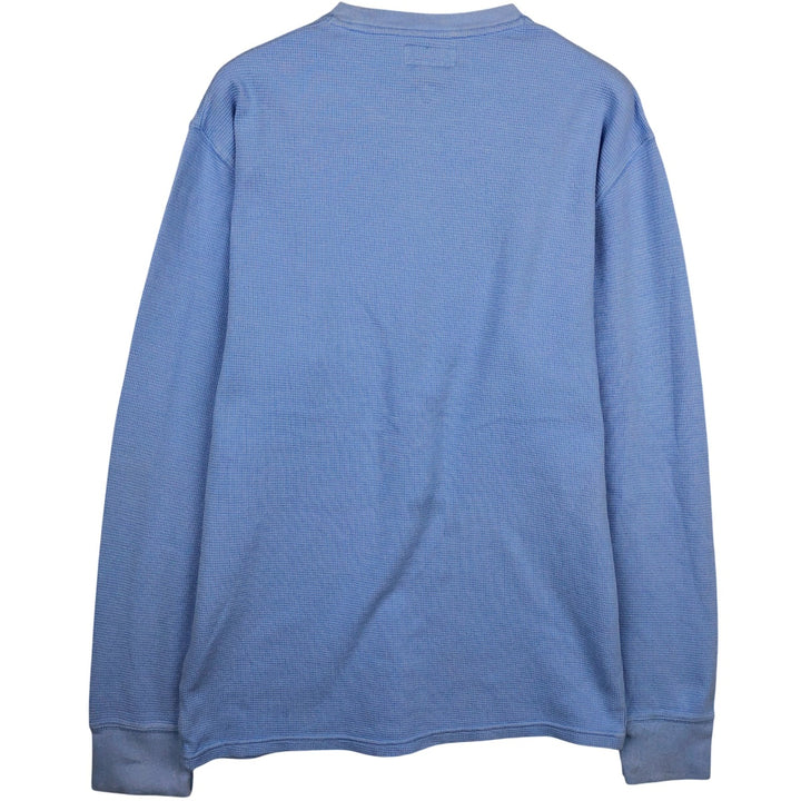 Ralph Lauren POLO RALPH LAUREN Thermal Ron T Waffle Men's L size cotton Blue type light blue Vintage Second Hand