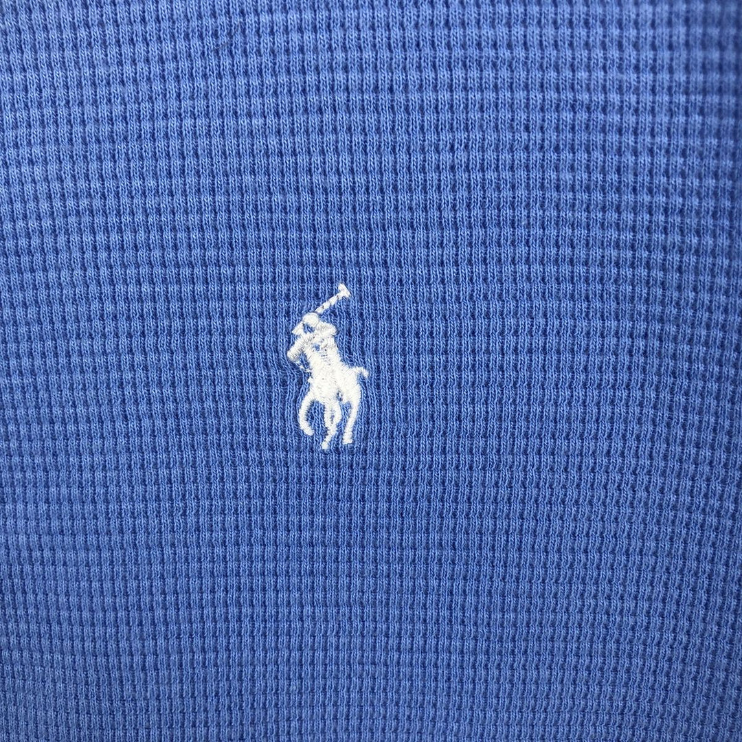 Ralph Lauren POLO RALPH LAUREN Thermal Ron T Waffle Men's L size cotton Blue type light blue Vintage Second Hand
