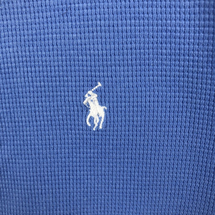 Ralph Lauren POLO RALPH LAUREN Thermal Ron T Waffle Men's L size cotton Blue type light blue Vintage Second Hand