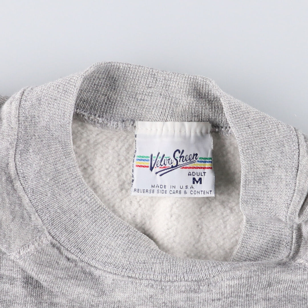 90'S Velva Sheen Print Sweatshirt, Made in USA, Men's Size Medium, Vintage acrylic gray type Vintage Second Hand