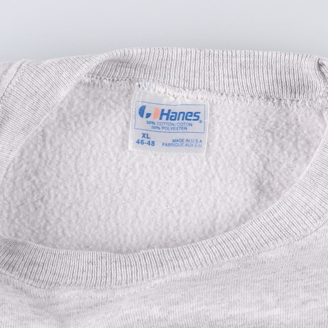Vintage 80'S Hanes Blue Tag Printed Sweatshirt, Made in USA, Men's XL cotton pale white type Vintage Second Hand