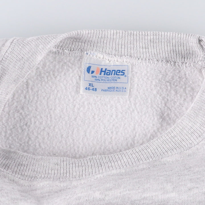 Vintage 80'S Hanes Blue Tag Printed Sweatshirt, Made in USA, Men's XL cotton pale white type Vintage Second Hand