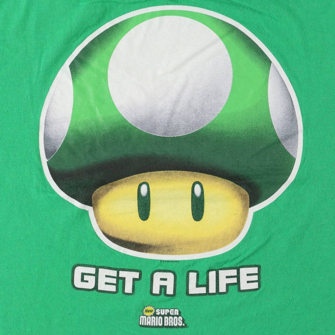 2000'S FRUIT OF THE LOOM NEW SUPER MARIO BROS character print T-shirt, men's size XL cotton green type Vintage Second Hand