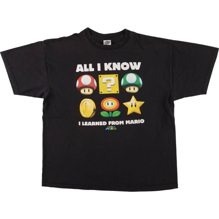 Delta DELTA SUPER MARIO Super Mario Anime Character Print T-Shirt, Men's Size XL cotton black type Vintage Second Hand