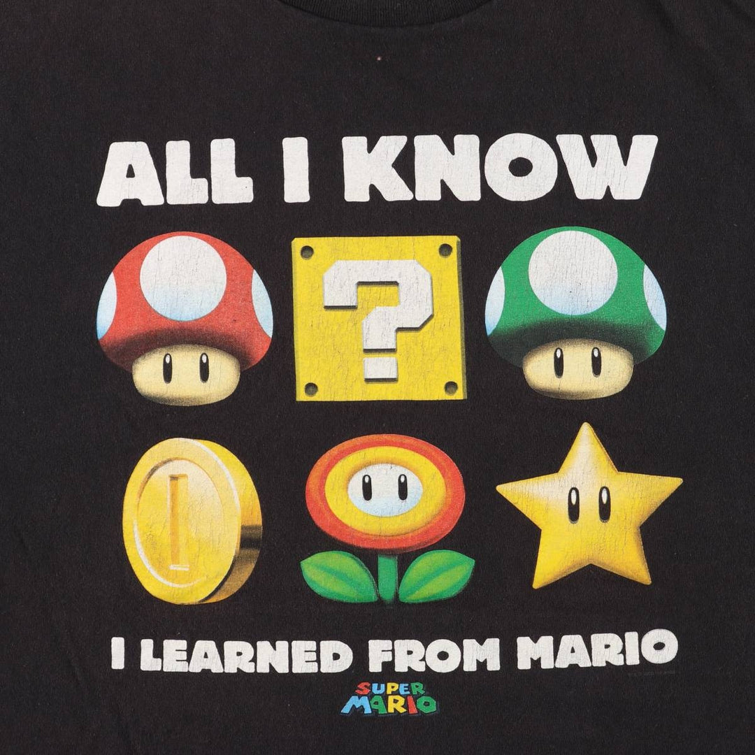 Delta DELTA SUPER MARIO Super Mario Anime Character Print T-Shirt, Men's Size XL cotton black type Vintage Second Hand