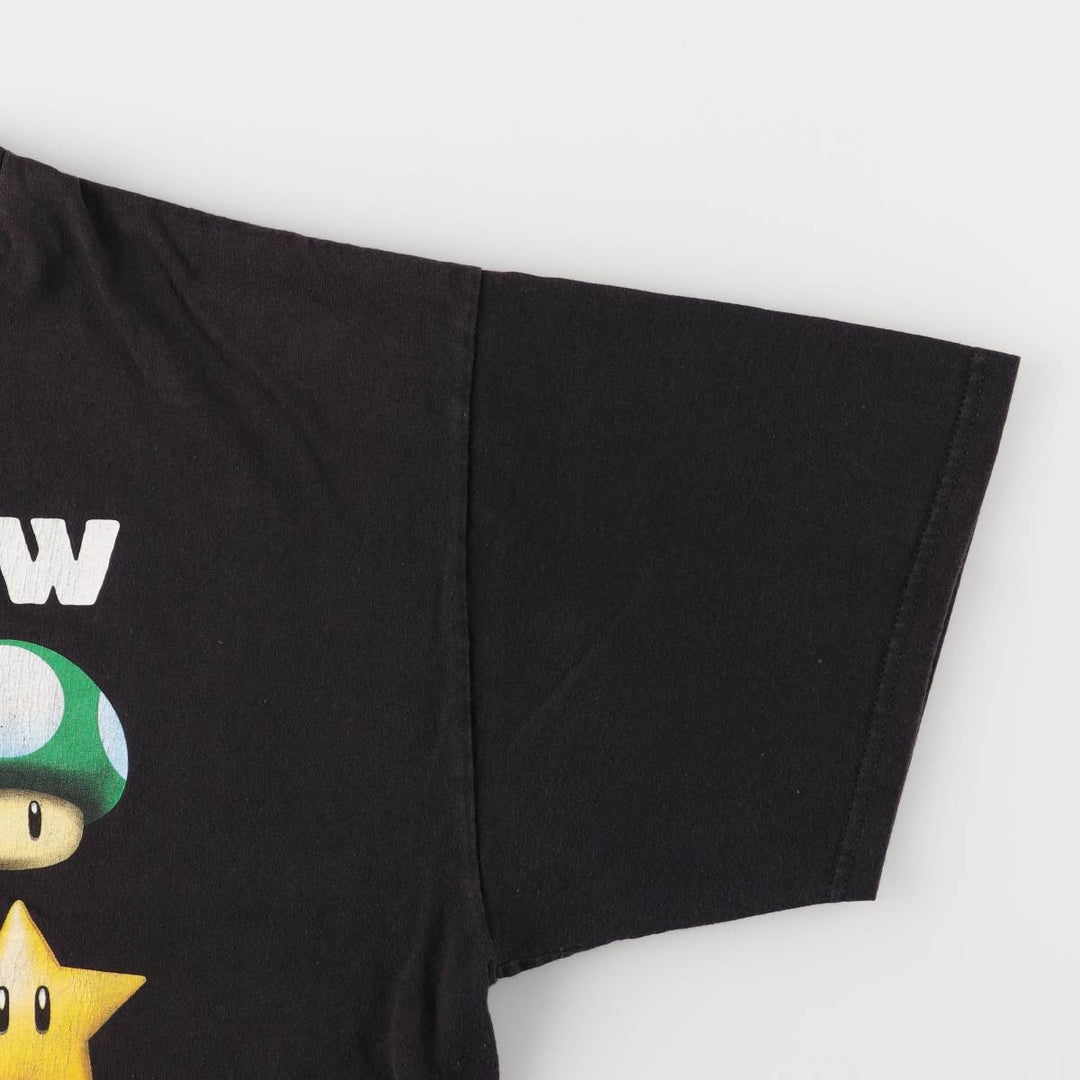 Delta DELTA SUPER MARIO Super Mario Anime Character Print T-Shirt, Men's Size XL cotton black type Vintage Second Hand