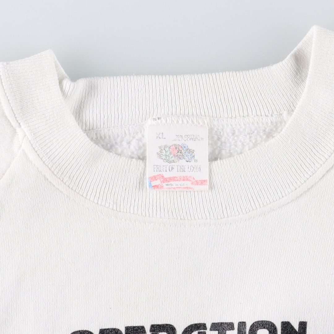 Vintage 1980'S FRUIT OF THE LOOM eagle print sweatshirt, made in the USA, men's size XL cotton white type Vintage Second Hand
