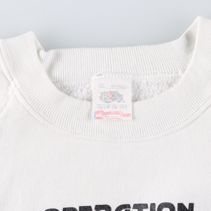 Vintage 1980'S FRUIT OF THE LOOM eagle print sweatshirt, made in the USA, men's size XL cotton white type Vintage Second Hand