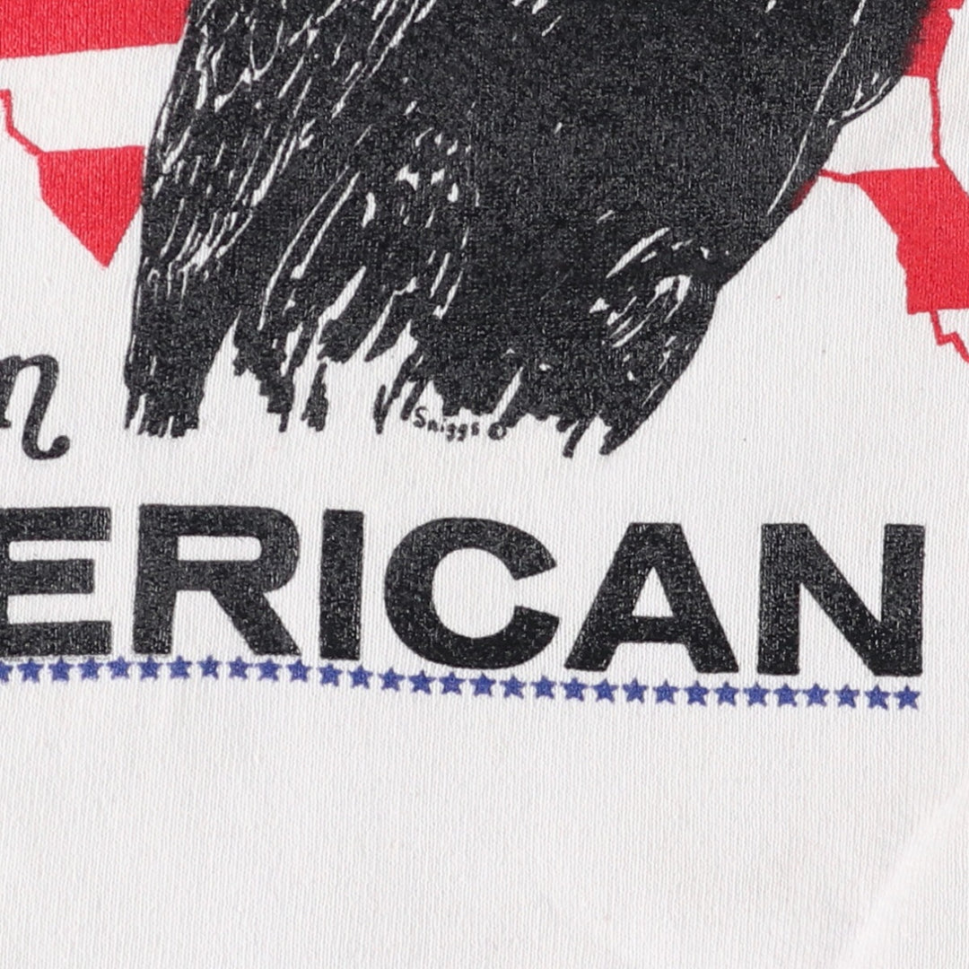 Vintage 1980'S FRUIT OF THE LOOM eagle print sweatshirt, made in the USA, men's size XL cotton white type Vintage Second Hand