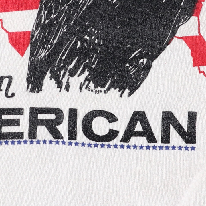 Vintage 1980'S FRUIT OF THE LOOM eagle print sweatshirt, made in the USA, men's size XL cotton white type Vintage Second Hand