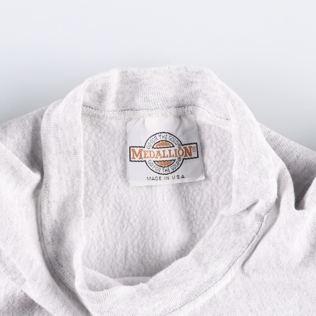 Vintage 90'S MEDALLION print sweatshirt, Made in USA, Men's XL cotton gray type Vintage Second Hand