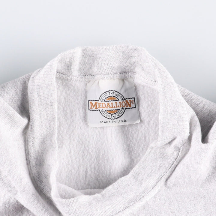 Vintage 90'S MEDALLION print sweatshirt, Made in USA, Men's XL cotton gray type Vintage Second Hand