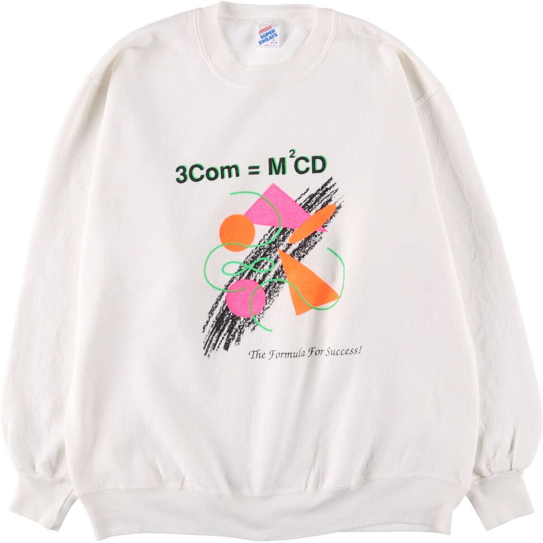 Vintage 90'S Jerseys 3Com Advertising Sweatshirt, Made in USA, Men's XL cotton white type Vintage Second Hand