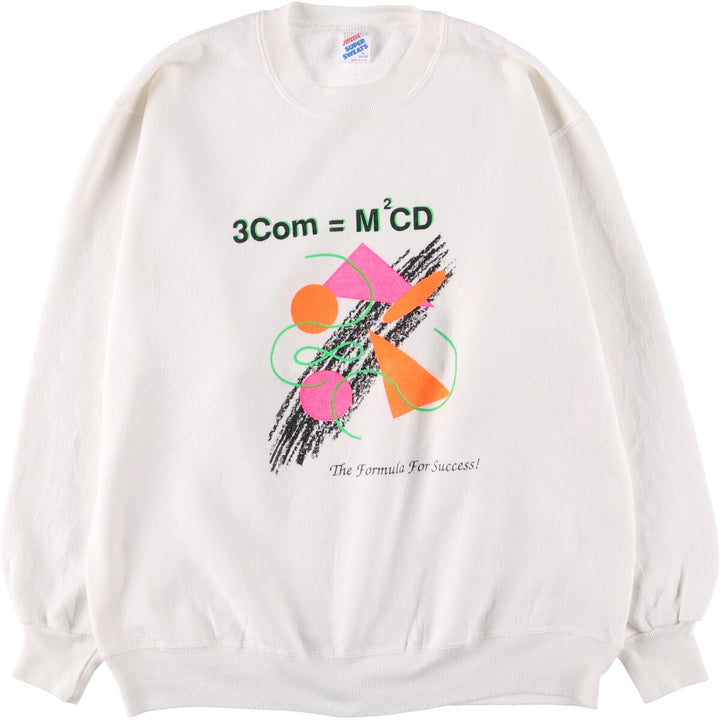 Vintage 90'S Jerseys 3Com Advertising Sweatshirt, Made in USA, Men's XL cotton white type Vintage Second Hand
