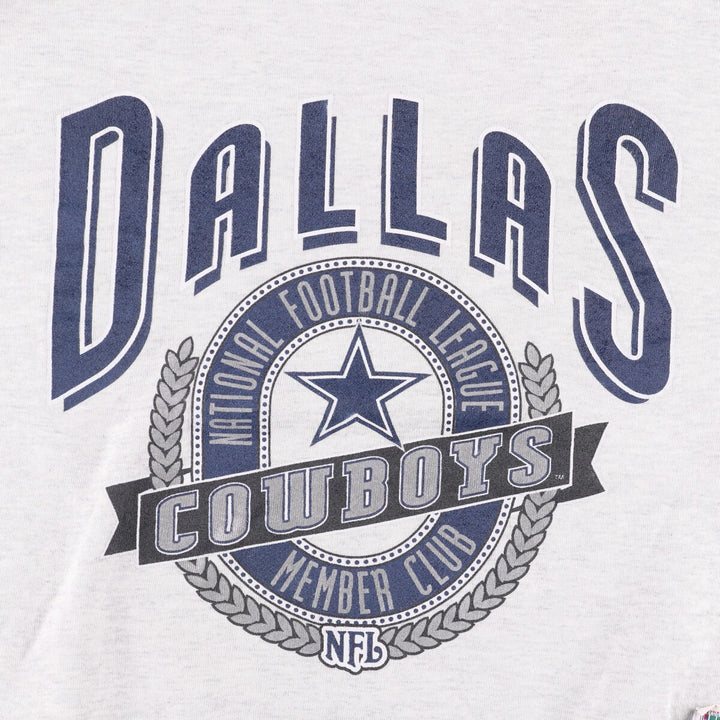 Vintage 1990'S NFL Dallas Cowboys Nutmeg Print Sweatshirt, Made in USA, Men's Size Large cotton gray type Vintage Second Hand