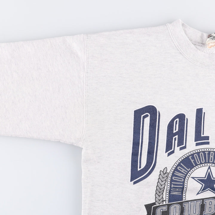 Vintage 1990'S NFL Dallas Cowboys Nutmeg Print Sweatshirt, Made in USA, Men's Size Large cotton gray type Vintage Second Hand