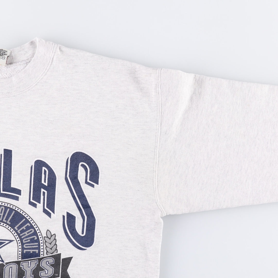 Vintage 1990'S NFL Dallas Cowboys Nutmeg Print Sweatshirt, Made in USA, Men's Size Large cotton gray type Vintage Second Hand