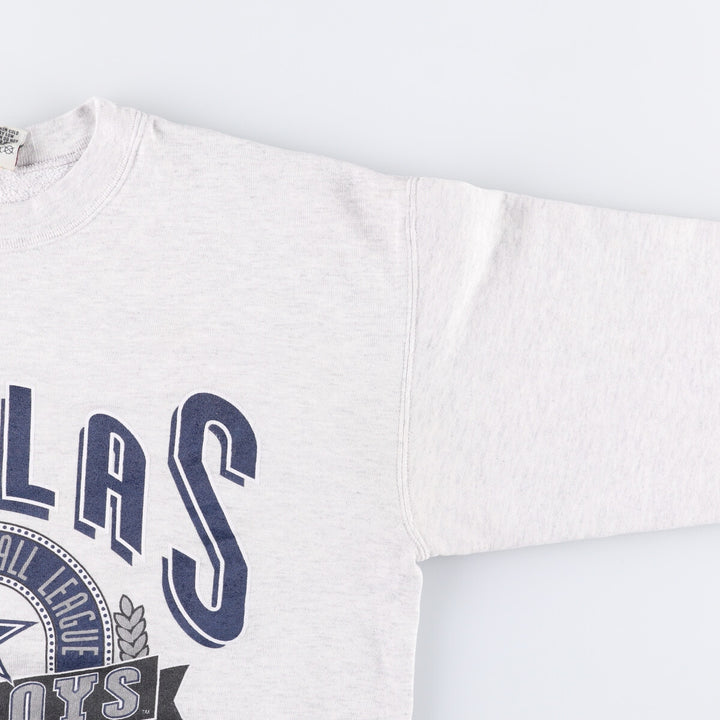 Vintage 1990'S NFL Dallas Cowboys Nutmeg Print Sweatshirt, Made in USA, Men's Size Large cotton gray type Vintage Second Hand