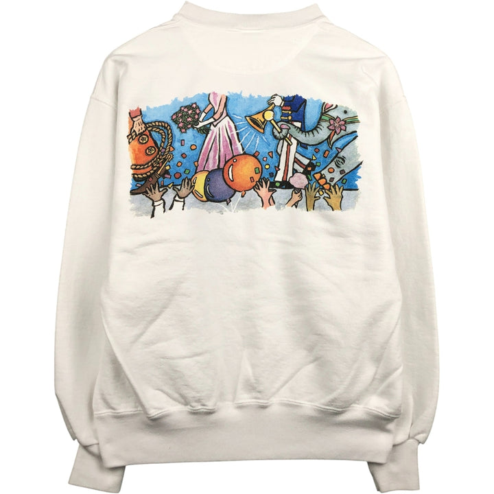 Vintage 90'S Jerzees printed sweatshirt, made in the USA, size M, men's cotton white type Vintage Second Hand