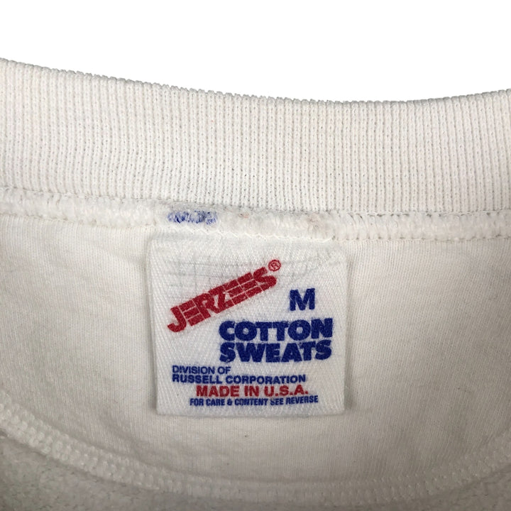 Vintage 90'S Jerzees printed sweatshirt, made in the USA, size M, men's cotton white type Vintage Second Hand