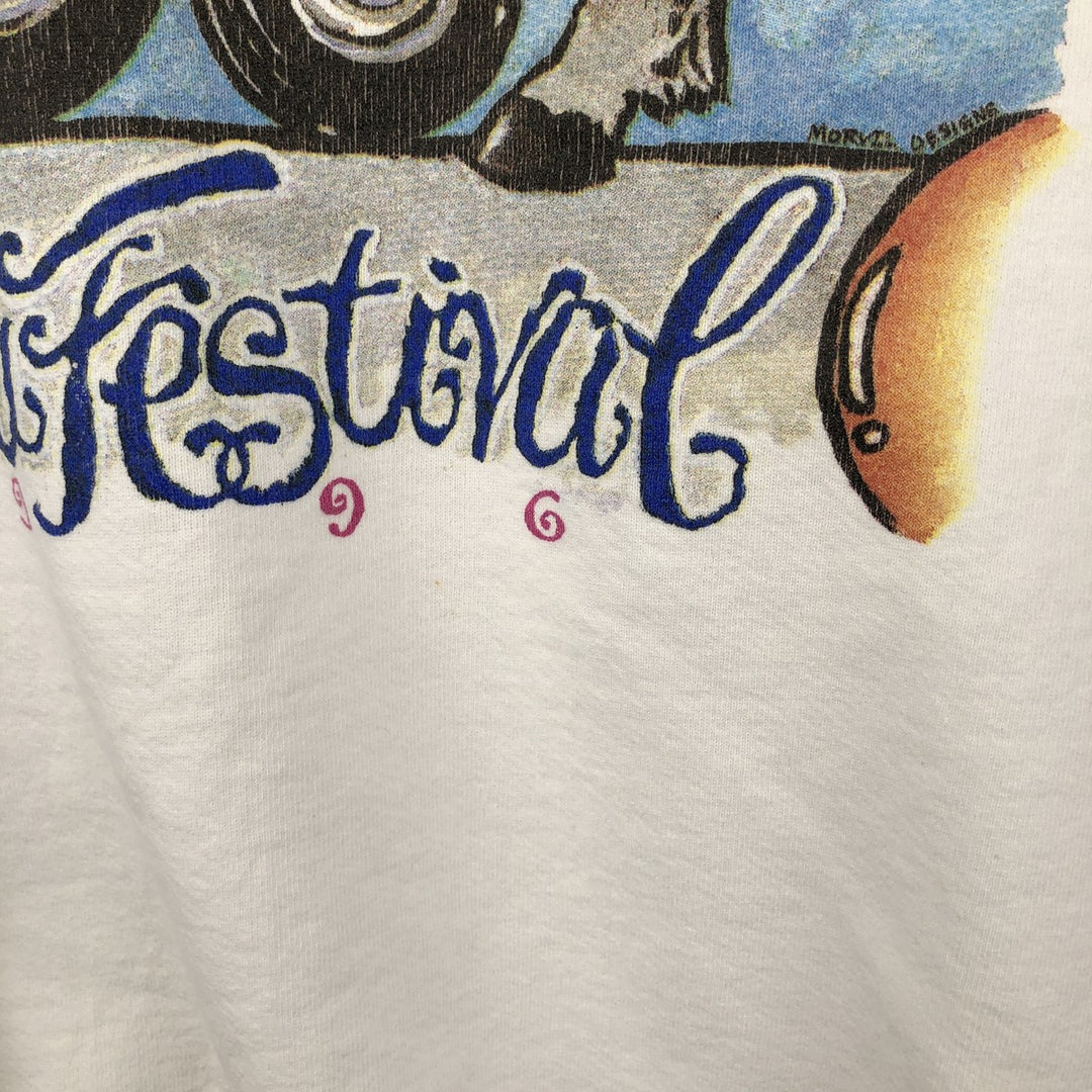 Vintage 90'S Jerzees printed sweatshirt, made in the USA, size M, men's cotton white type Vintage Second Hand